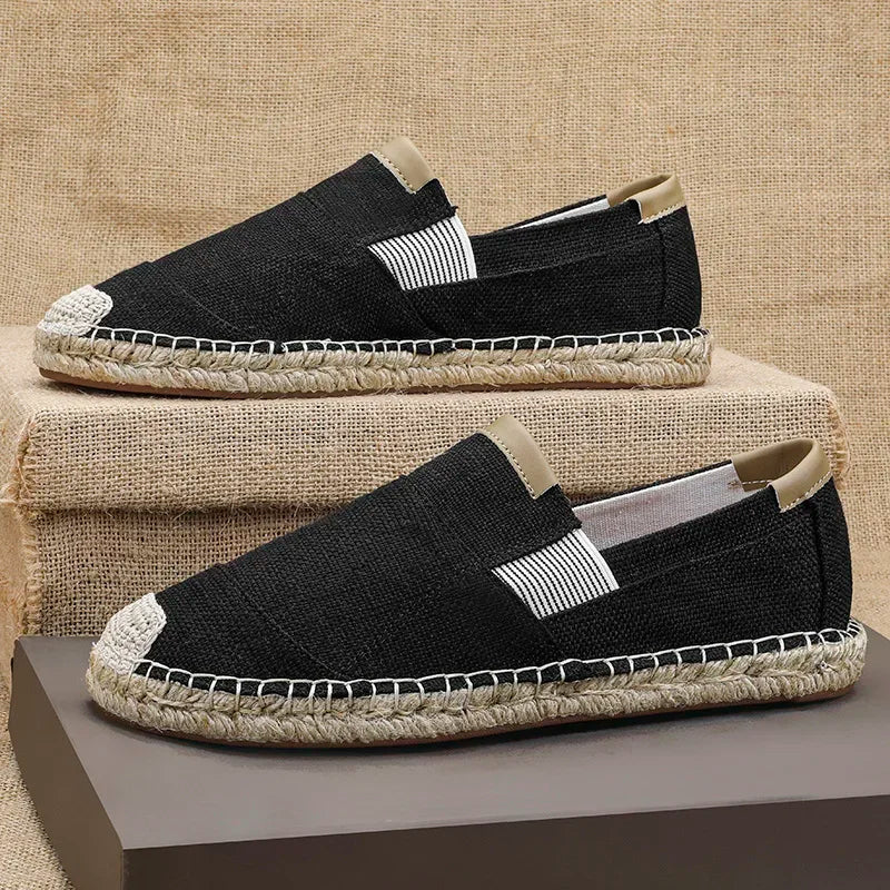 Espadrillas moda scarpe da uomo stile vintage antiscivolo scarpe casual 2025 primavera vendita calda scarpe da ginnastica da uomo appartamenti scarpe da uomo in lino