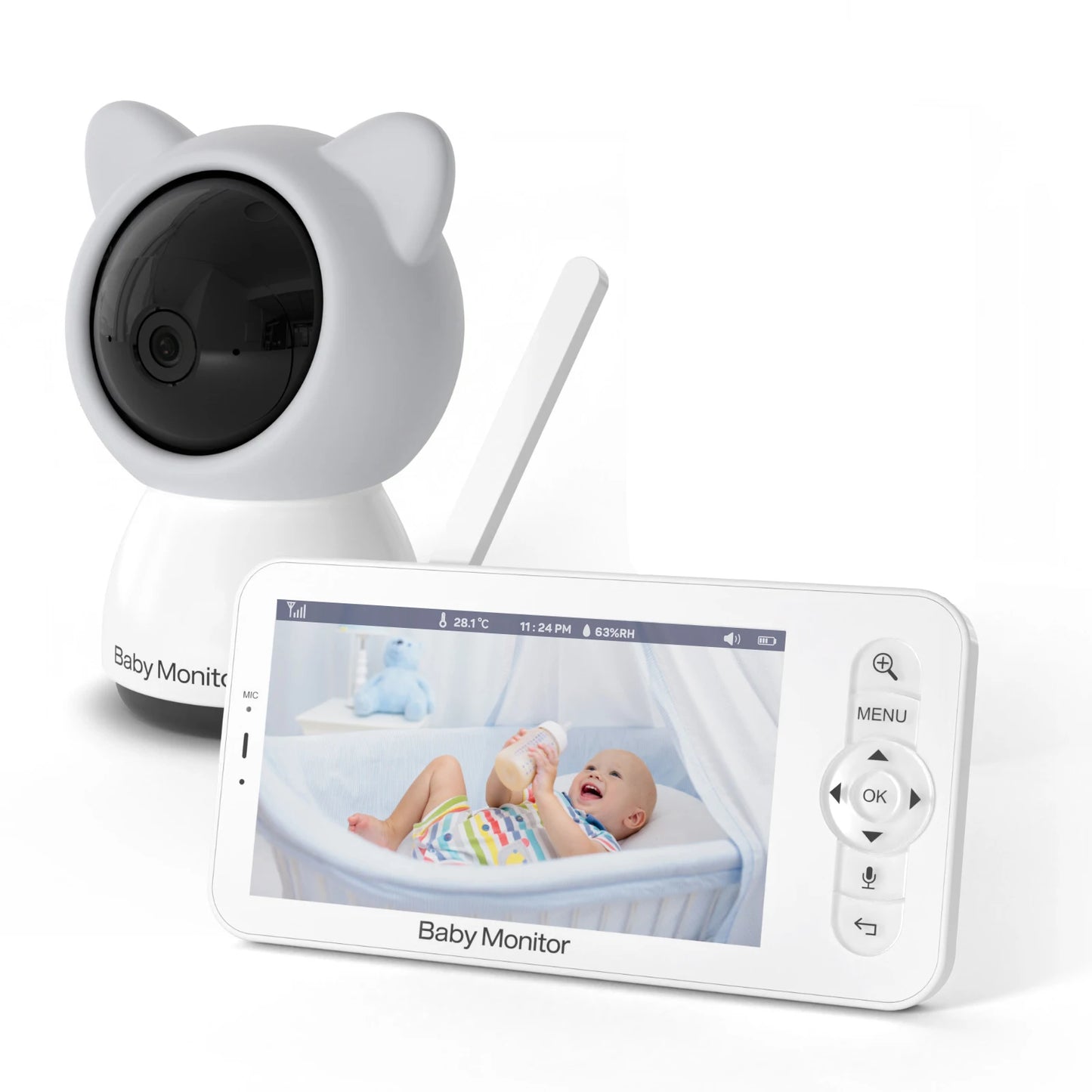 3MP Dual Camera 5" Wireles Baby Monitor Babyphone Onvif Security Video Bebe Nanny VOX Night PTZ Lullabies Temperature Humidity