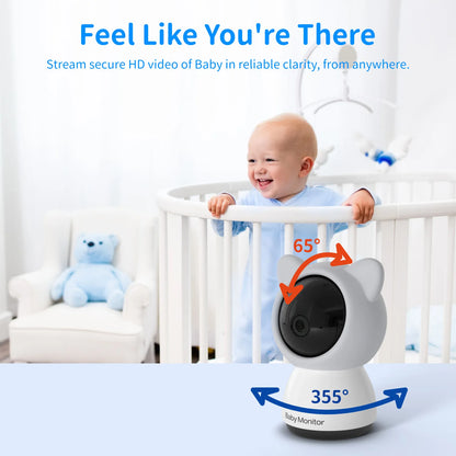 3MP Dual Camera 5" Wireles Baby Monitor Babyphone Onvif Security Video Bebe Nanny VOX Night PTZ Lullabies Temperature Humidity