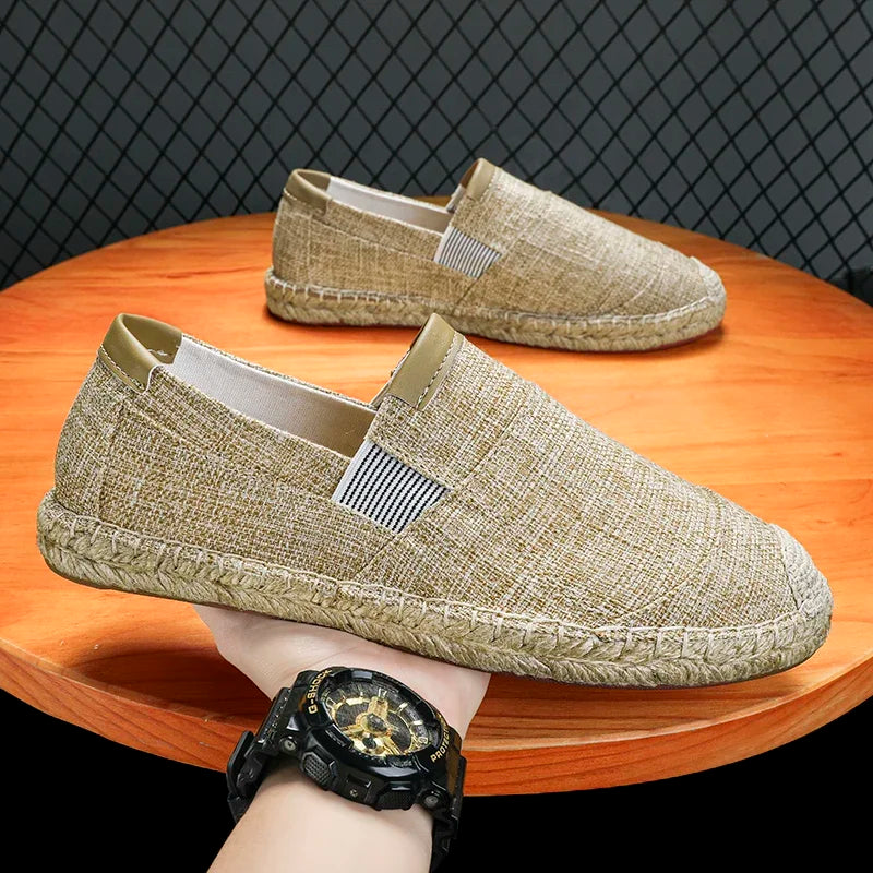 Espadrillas moda scarpe da uomo stile vintage antiscivolo scarpe casual 2025 primavera vendita calda scarpe da ginnastica da uomo appartamenti scarpe da uomo in lino