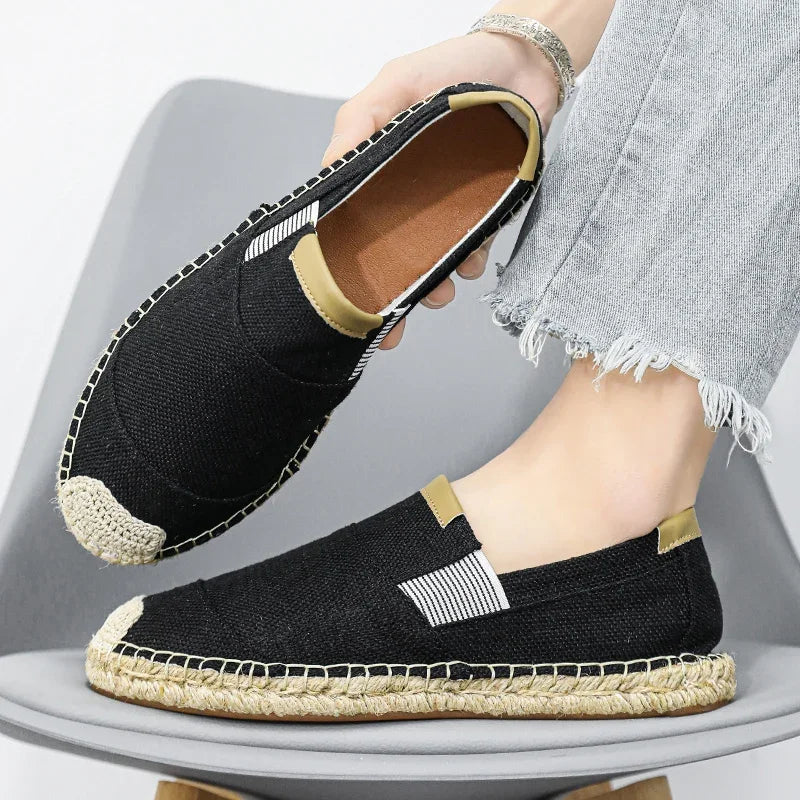 Espadrillas moda scarpe da uomo stile vintage antiscivolo scarpe casual 2025 primavera vendita calda scarpe da ginnastica da uomo appartamenti scarpe da uomo in lino