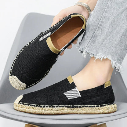 Espadrillas moda scarpe da uomo stile vintage antiscivolo scarpe casual 2025 primavera vendita calda scarpe da ginnastica da uomo appartamenti scarpe da uomo in lino