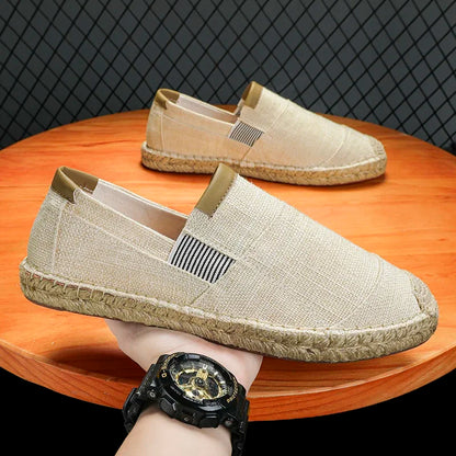 Espadrillas moda scarpe da uomo stile vintage antiscivolo scarpe casual 2025 primavera vendita calda scarpe da ginnastica da uomo appartamenti scarpe da uomo in lino