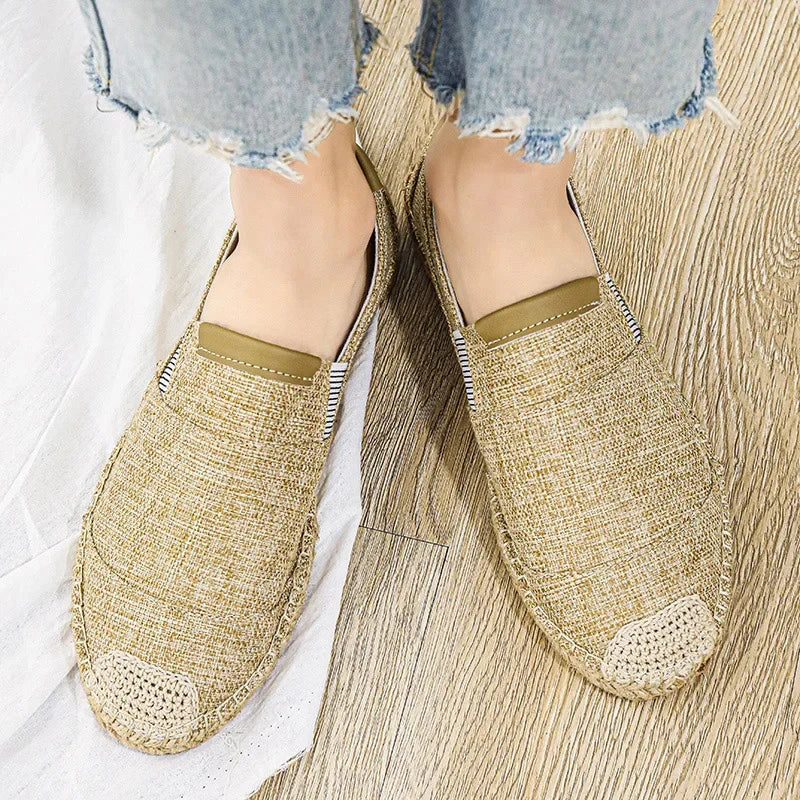 Espadrillas moda scarpe da uomo stile vintage antiscivolo scarpe casual 2025 primavera vendita calda scarpe da ginnastica da uomo appartamenti scarpe da uomo in lino