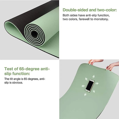Tappetino yoga TPE spesso bicolore e antiscivolo, movimento di alta qualità per fitness fitness a casa del insapore Pad180 * 57 cm