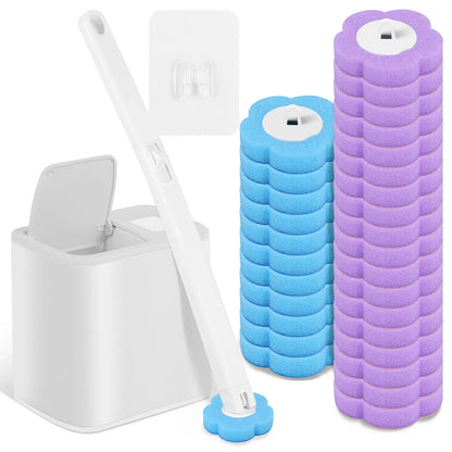 Nuovo Kit di Pulizia per WC Usa e Getta con Manico Lungo, Apertura Automatica del Coperchio, Testina Sostituibile, Accessori per Bagno.