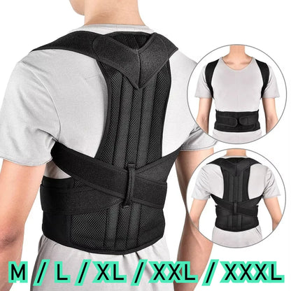 Cintura rinforzata Colonna lombare Correttore posturale Gilet Cintura di supporto per la schiena regolabile Spalla Tutore per colonna vertebrale Barella per collo Trainer