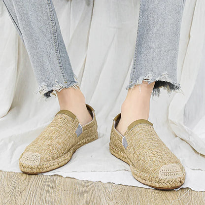 Espadrillas moda scarpe da uomo stile vintage antiscivolo scarpe casual 2025 primavera vendita calda scarpe da ginnastica da uomo appartamenti scarpe da uomo in lino