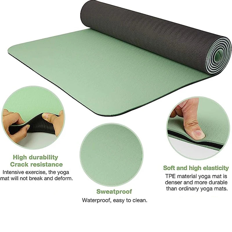 Tappetino yoga TPE spesso bicolore e antiscivolo, movimento di alta qualità per fitness fitness a casa del insapore Pad180 * 57 cm
