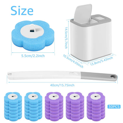 Nuovo Kit di Pulizia per WC Usa e Getta con Manico Lungo, Apertura Automatica del Coperchio, Testina Sostituibile, Accessori per Bagno.