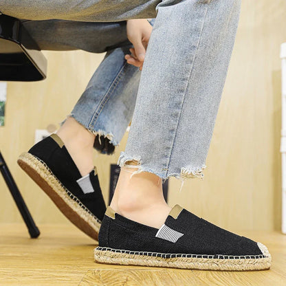 Espadrillas moda scarpe da uomo stile vintage antiscivolo scarpe casual 2025 primavera vendita calda scarpe da ginnastica da uomo appartamenti scarpe da uomo in lino