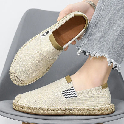 Espadrillas moda scarpe da uomo stile vintage antiscivolo scarpe casual 2025 primavera vendita calda scarpe da ginnastica da uomo appartamenti scarpe da uomo in lino