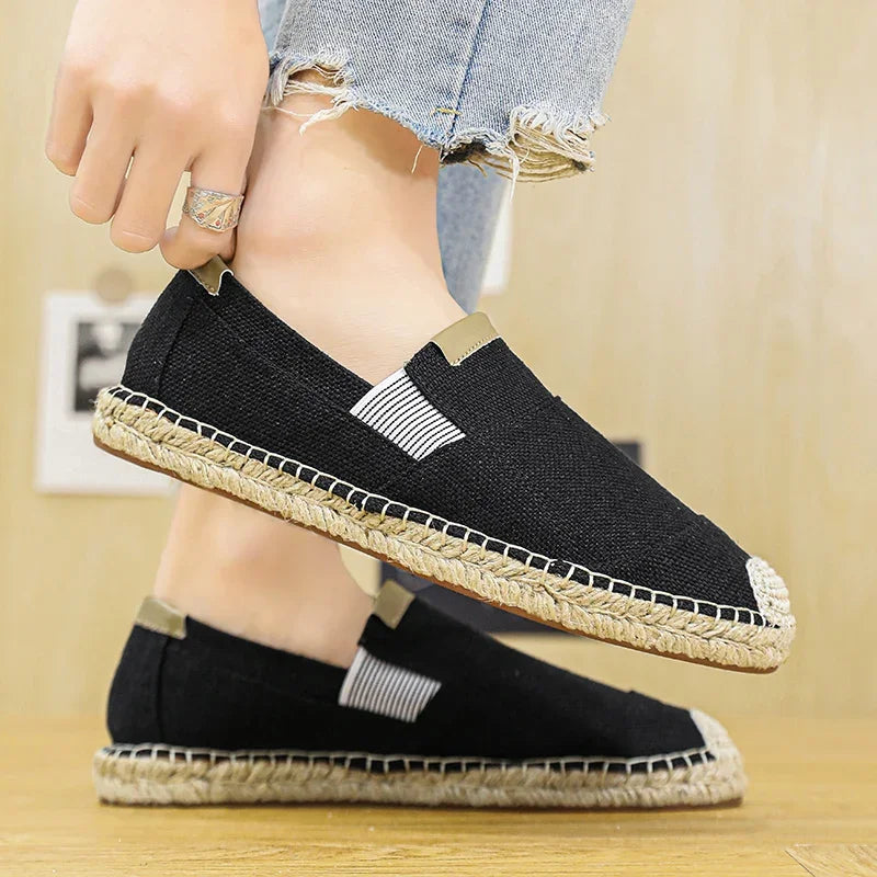 Espadrillas moda scarpe da uomo stile vintage antiscivolo scarpe casual 2025 primavera vendita calda scarpe da ginnastica da uomo appartamenti scarpe da uomo in lino