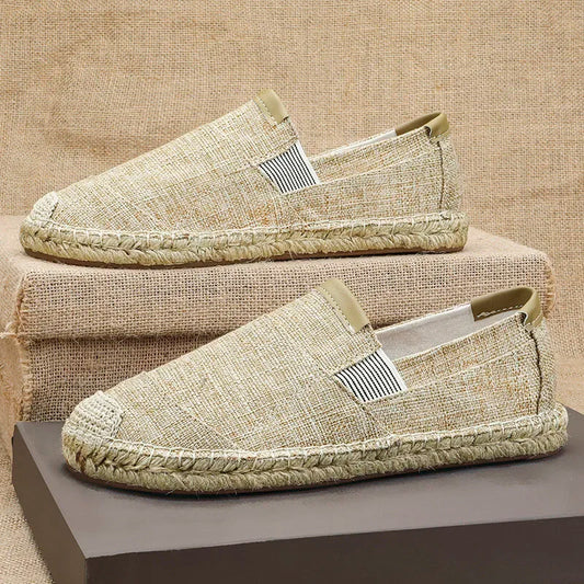 Espadrillas moda scarpe da uomo stile vintage antiscivolo scarpe casual 2025 primavera vendita calda scarpe da ginnastica da uomo appartamenti scarpe da uomo in lino