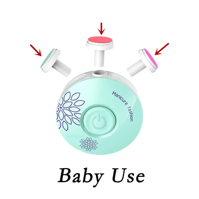 Tagliaunghie elettrico per bambini Strumento per lucidare le unghie per bambini Kit per la cura del bambino Set per manicure Tagliaunghie per unghie facile da tagliare per neonati