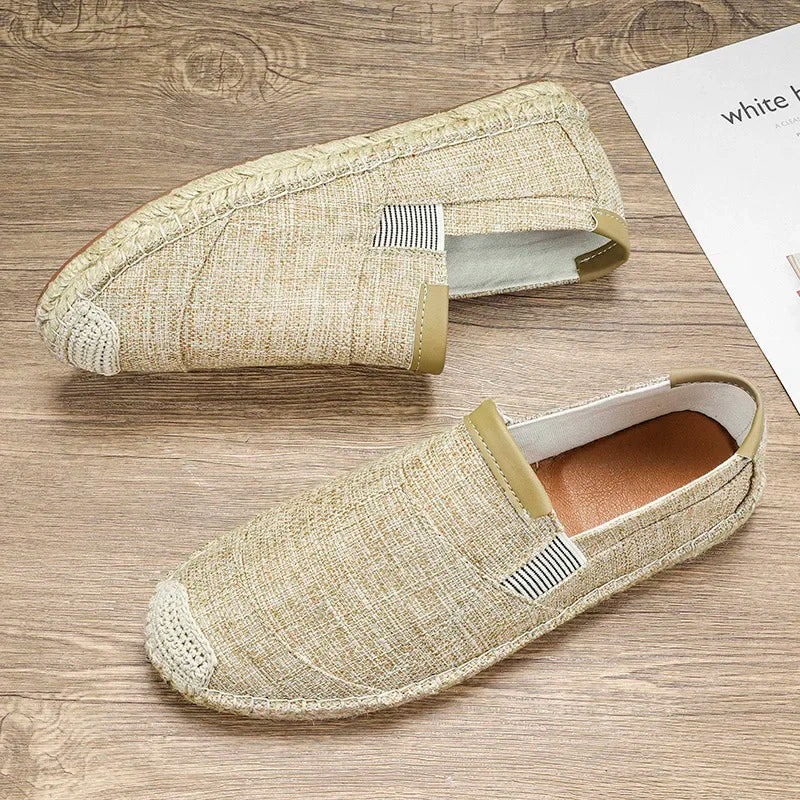 Espadrillas moda scarpe da uomo stile vintage antiscivolo scarpe casual 2025 primavera vendita calda scarpe da ginnastica da uomo appartamenti scarpe da uomo in lino