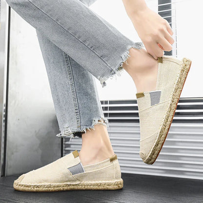 Espadrillas moda scarpe da uomo stile vintage antiscivolo scarpe casual 2025 primavera vendita calda scarpe da ginnastica da uomo appartamenti scarpe da uomo in lino