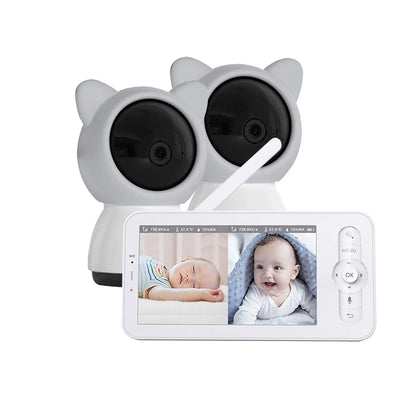 3MP Dual Camera 5" Wireles Baby Monitor Babyphone Onvif Security Video Bebe Nanny VOX Night PTZ Lullabies Temperature Humidity