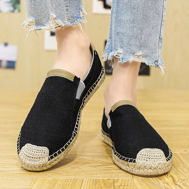 Espadrillas moda scarpe da uomo stile vintage antiscivolo scarpe casual 2025 primavera vendita calda scarpe da ginnastica da uomo appartamenti scarpe da uomo in lino