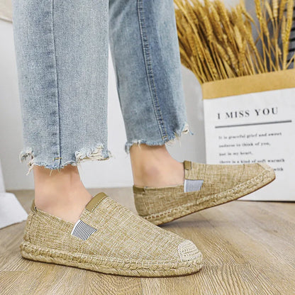Espadrillas moda scarpe da uomo stile vintage antiscivolo scarpe casual 2025 primavera vendita calda scarpe da ginnastica da uomo appartamenti scarpe da uomo in lino