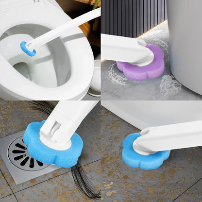 Nuovo Kit di Pulizia per WC Usa e Getta con Manico Lungo, Apertura Automatica del Coperchio, Testina Sostituibile, Accessori per Bagno.