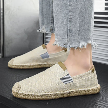 Espadrillas moda scarpe da uomo stile vintage antiscivolo scarpe casual 2025 primavera vendita calda scarpe da ginnastica da uomo appartamenti scarpe da uomo in lino