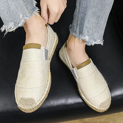 Espadrillas moda scarpe da uomo stile vintage antiscivolo scarpe casual 2025 primavera vendita calda scarpe da ginnastica da uomo appartamenti scarpe da uomo in lino