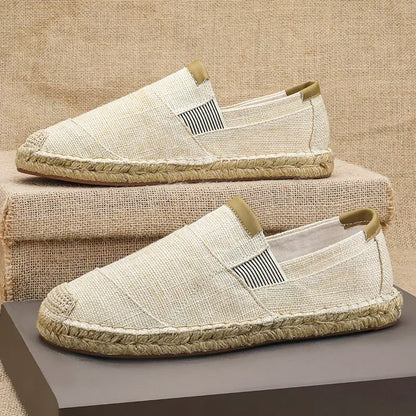Espadrillas moda scarpe da uomo stile vintage antiscivolo scarpe casual 2025 primavera vendita calda scarpe da ginnastica da uomo appartamenti scarpe da uomo in lino
